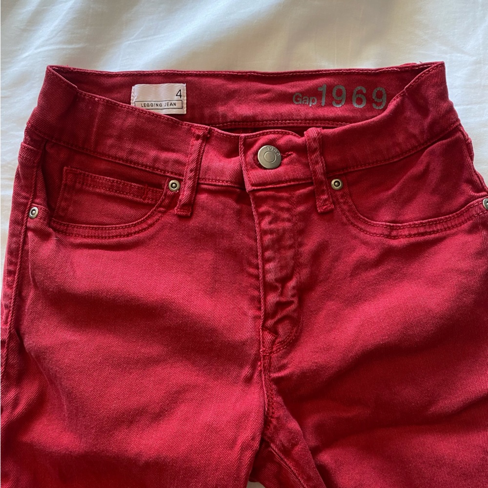 Gap Red Jeans women’s size 4, high rise skinny